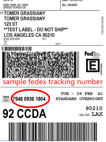 fedex ground tracking number location